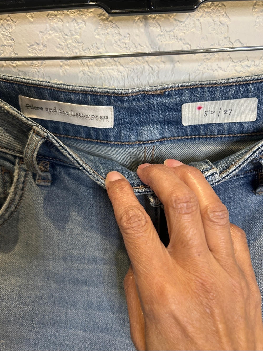 Pilcro and the Letterpress Light Wash Jeans with Embellished Tulle Cuffs - Picture 2 of 6